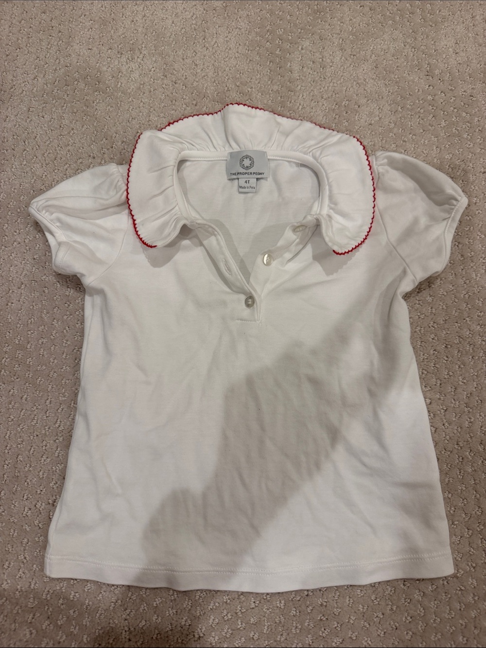 Proper Peony girls white collard shirt